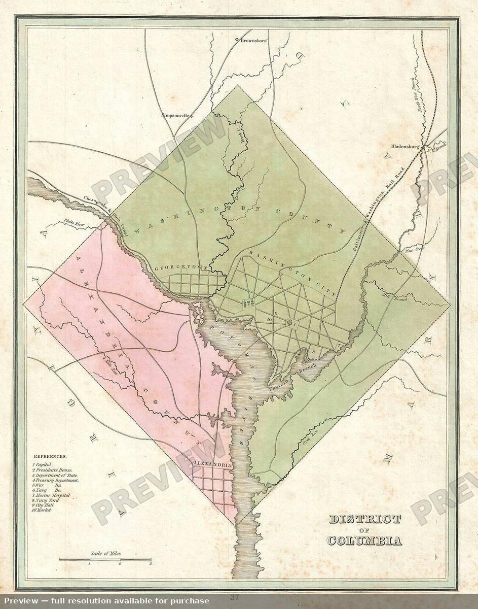Antique map: Districtof Columbia, 1835, 1835