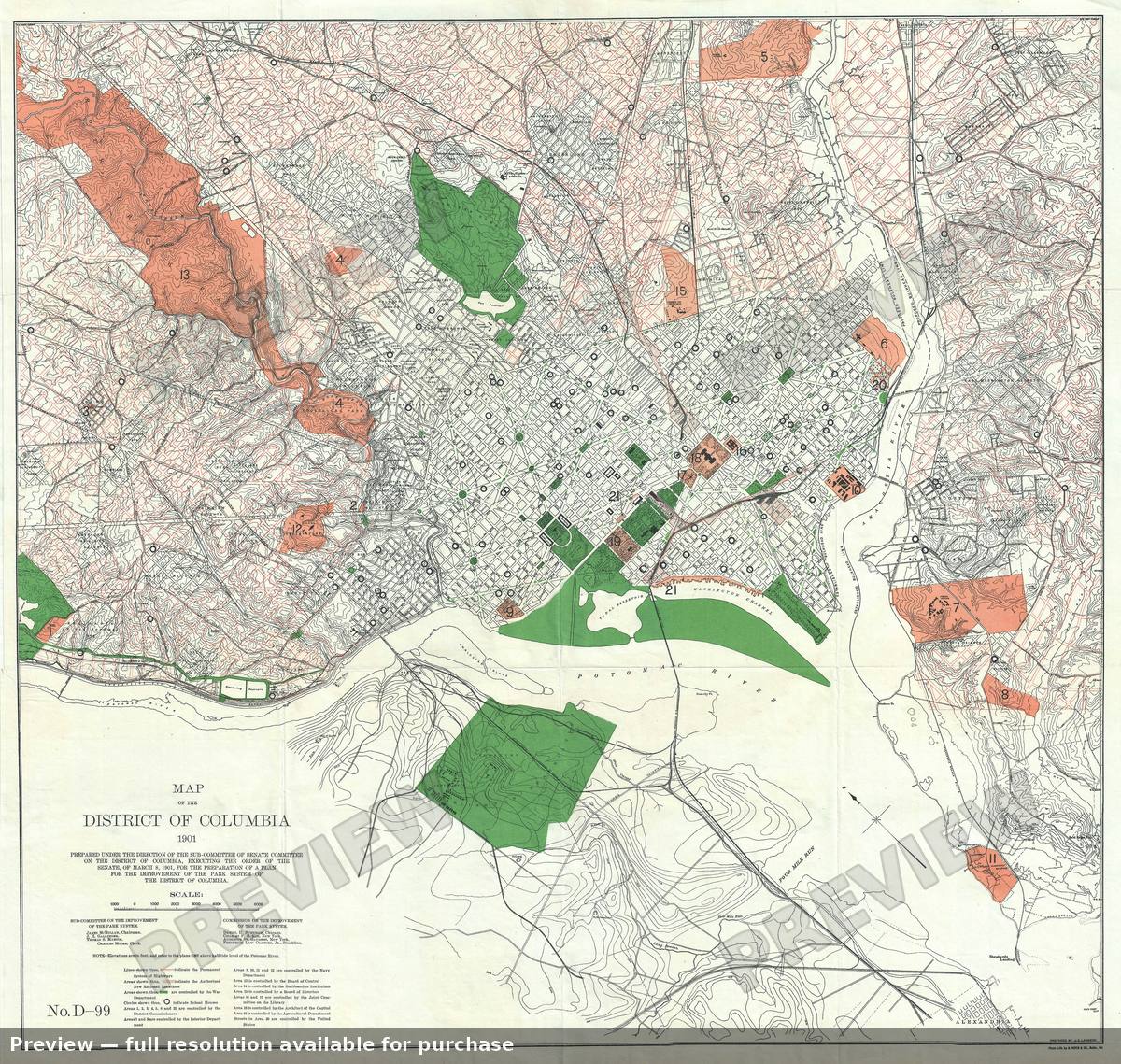 Antique map: Districtof Columbia, 1901, 1901