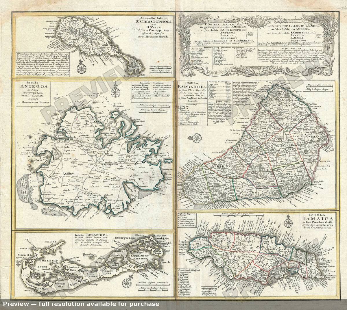 Antique map: Dominia Anglorum, 1740, 1740