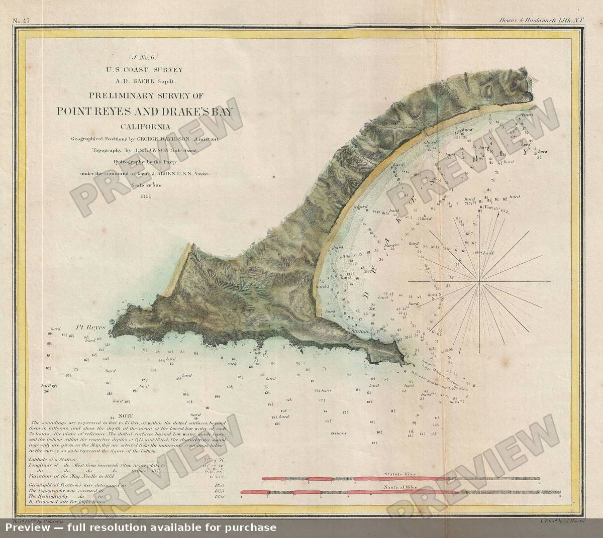 Antique map: Drakes Bay California, 1855, 1855