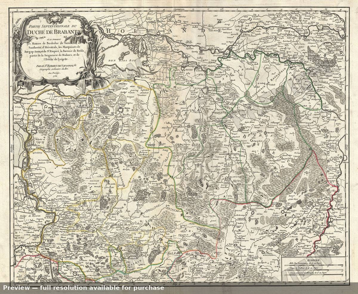 Antique map: Duche De Brabant, 1752, 1752