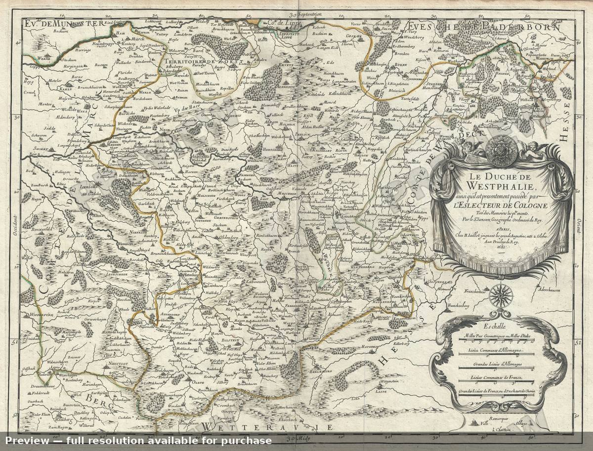 Antique map: Duche De Westphalie, 1681