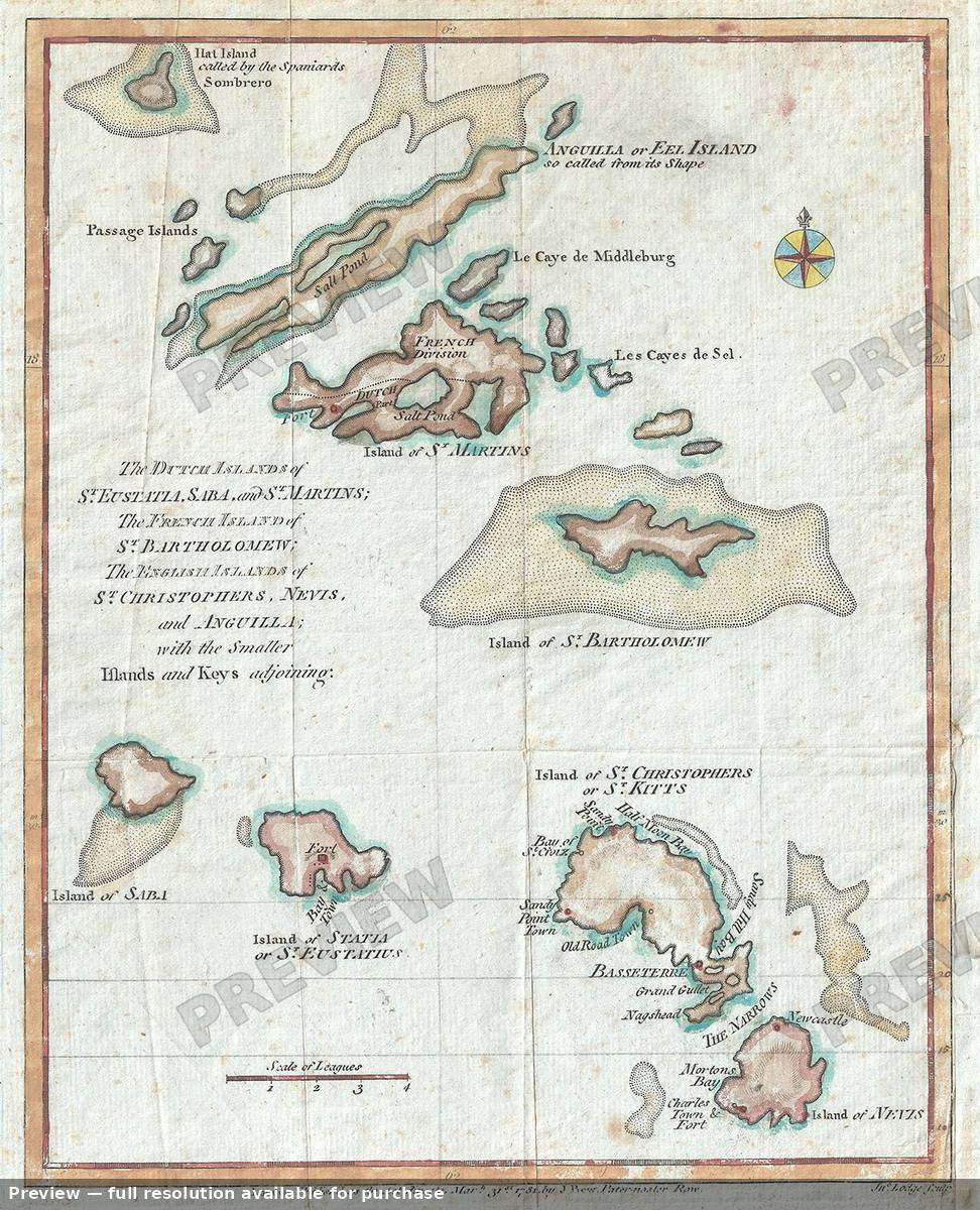 Antique map: Dutch Islands, 1781