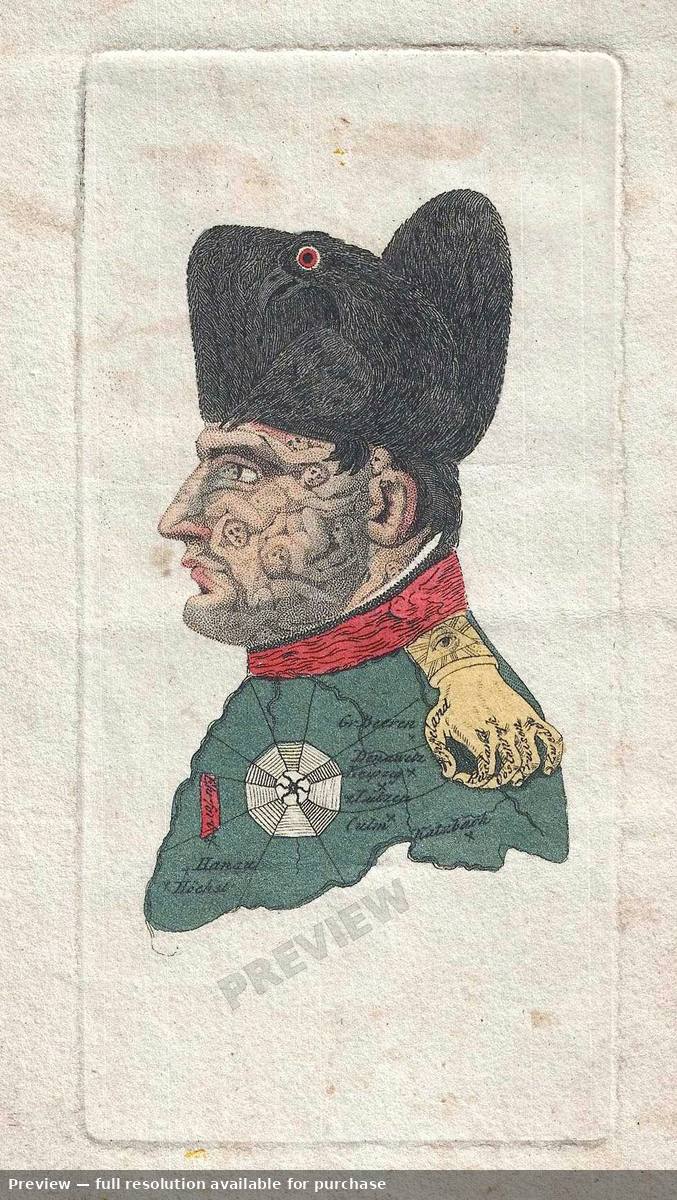 Antique map: Dutch Napoleon, 1814, 1814
