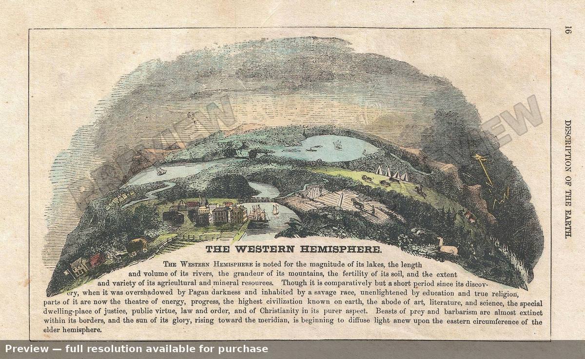 Antique map: Earth West Hemisphere, 1856