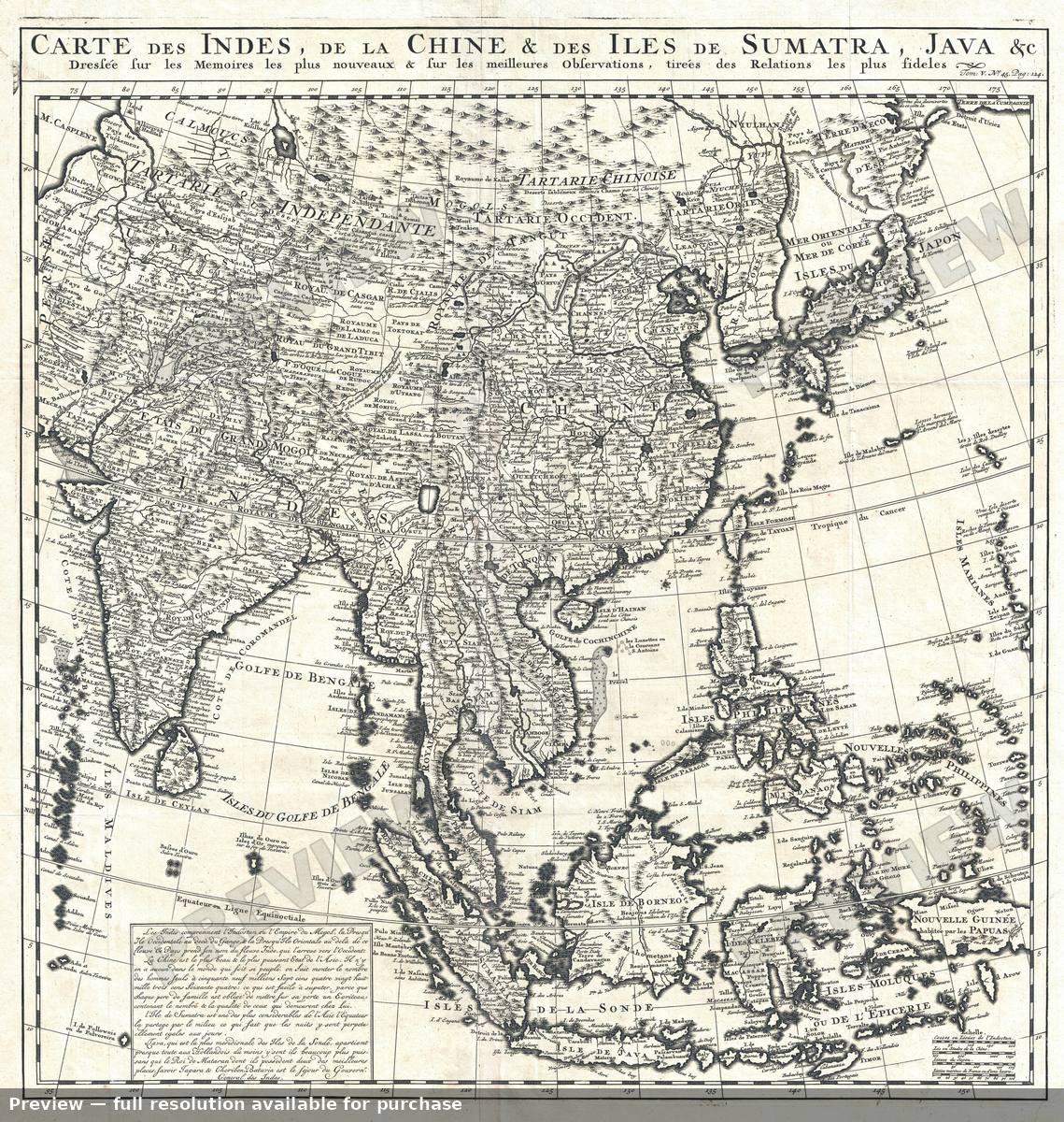 Antique map: East Asia, 1719