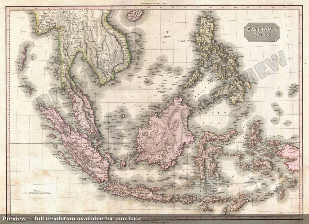 Antique map: East India Islands, 1818, 1818