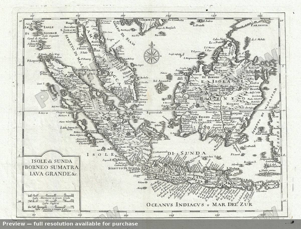 Antique map: East Indies, 1740, 1740