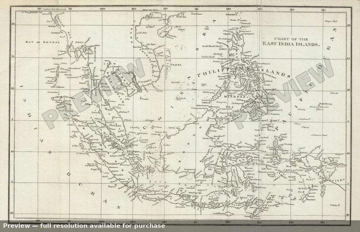 Antique map: East Indies, 1804
