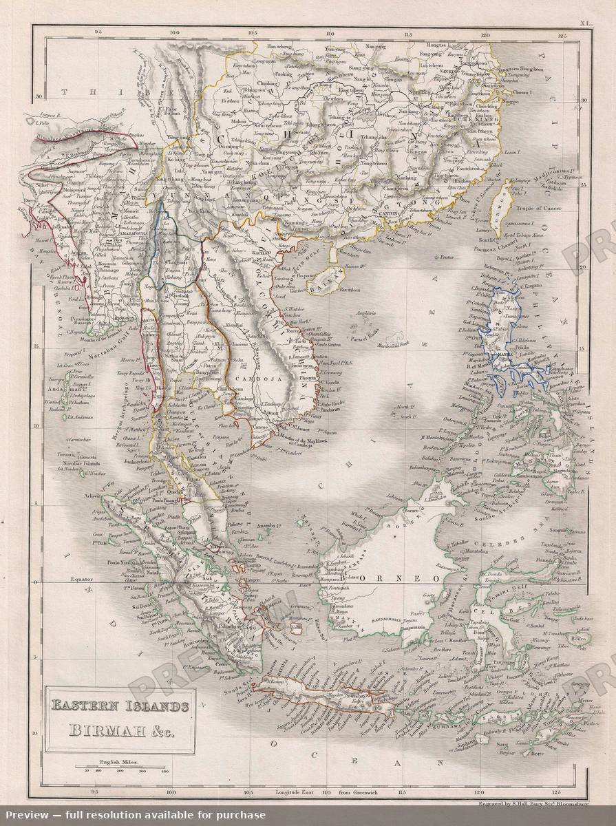 Antique map: East Indies, 1840, 1840