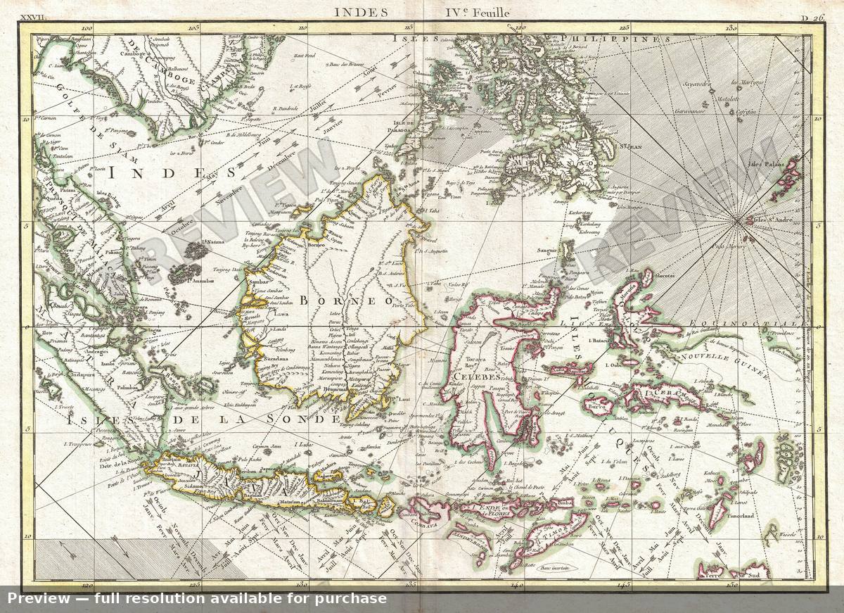 Antique map: East Indies, 1780, 1780