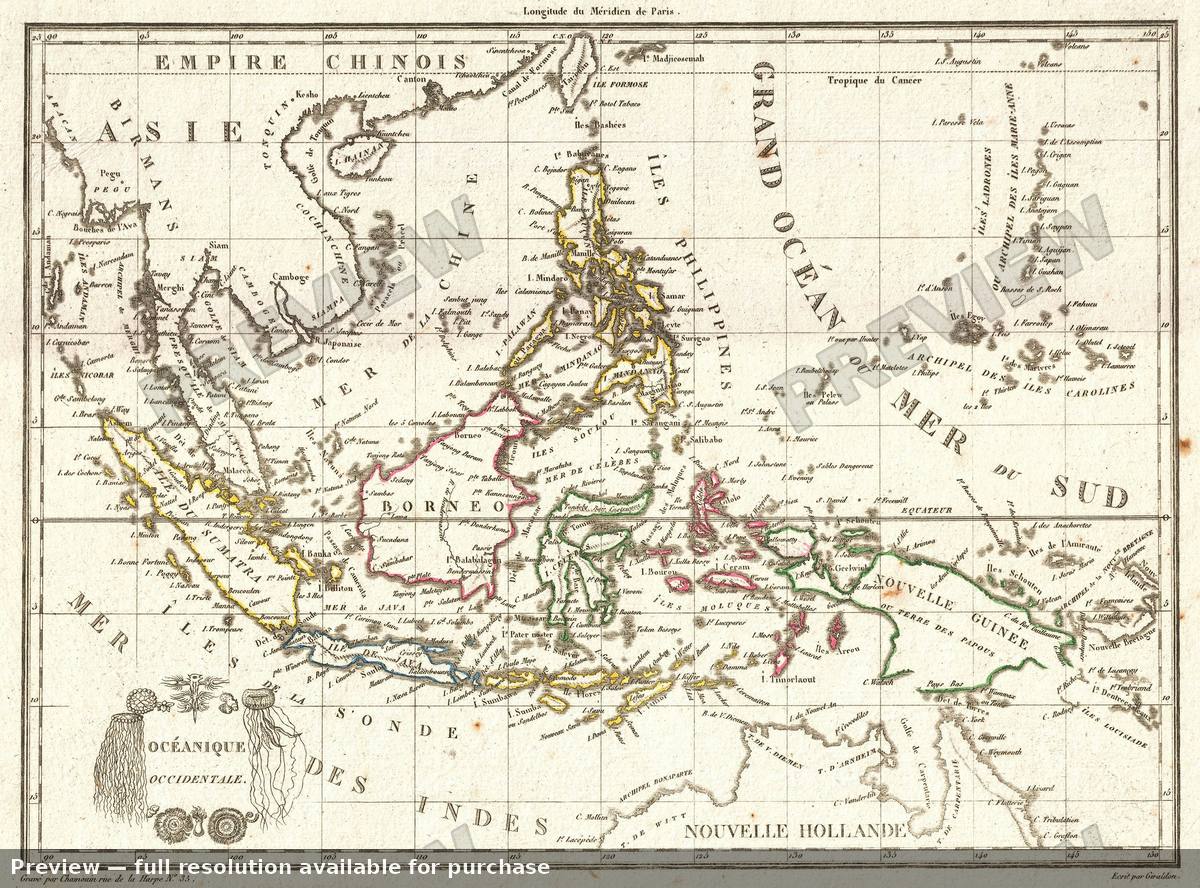 Antique map: East Indies, 1810