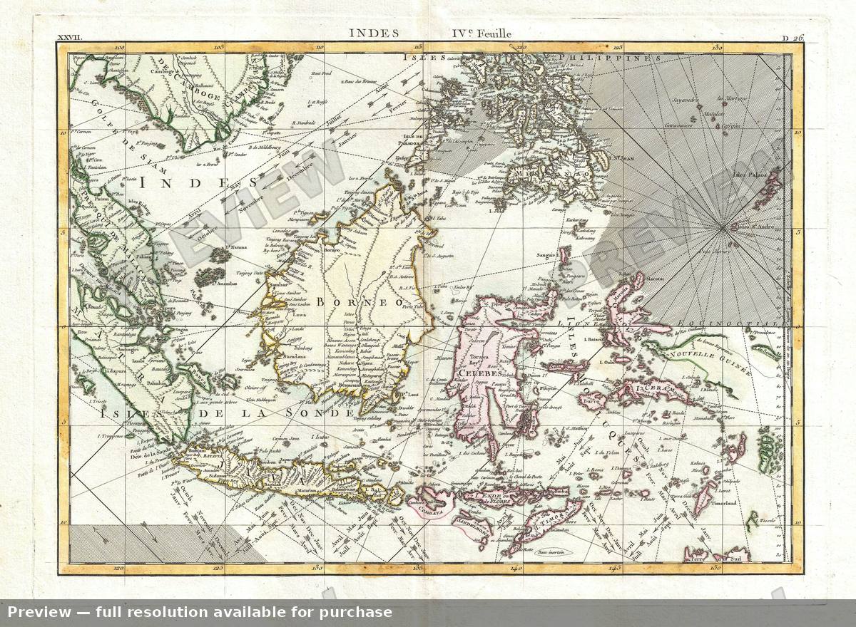 Antique map: East Indies 2, 1780, 1780