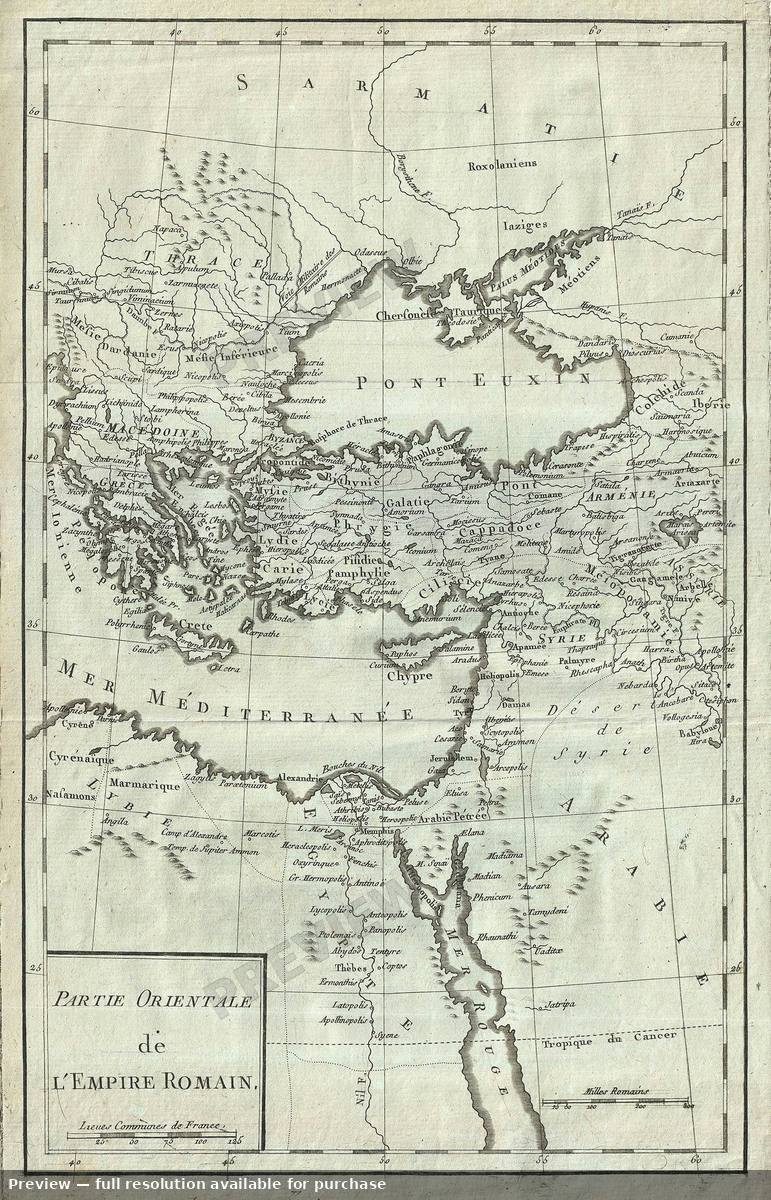 Antique map: East Roman, 1770, 1770