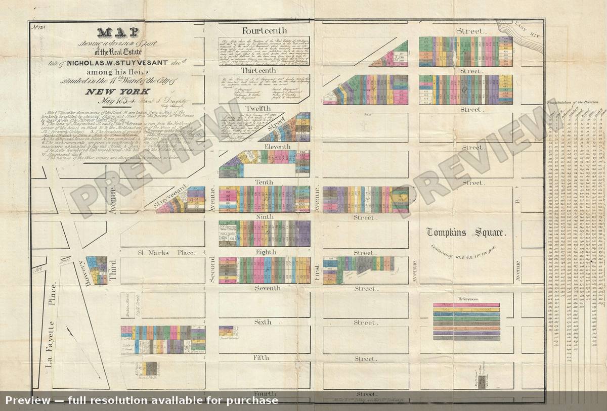 Antique map: East Village Stuyvesant, 1834, 1834