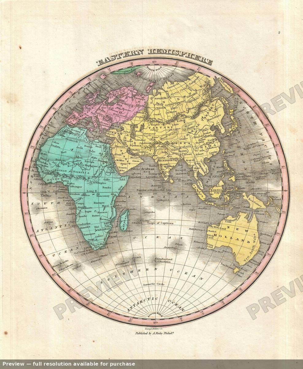 Antique map: Eastern Hemisphere, 1827