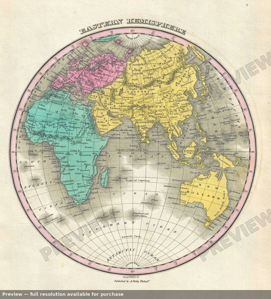 Antique map: Eastern Hemisphere, 1828