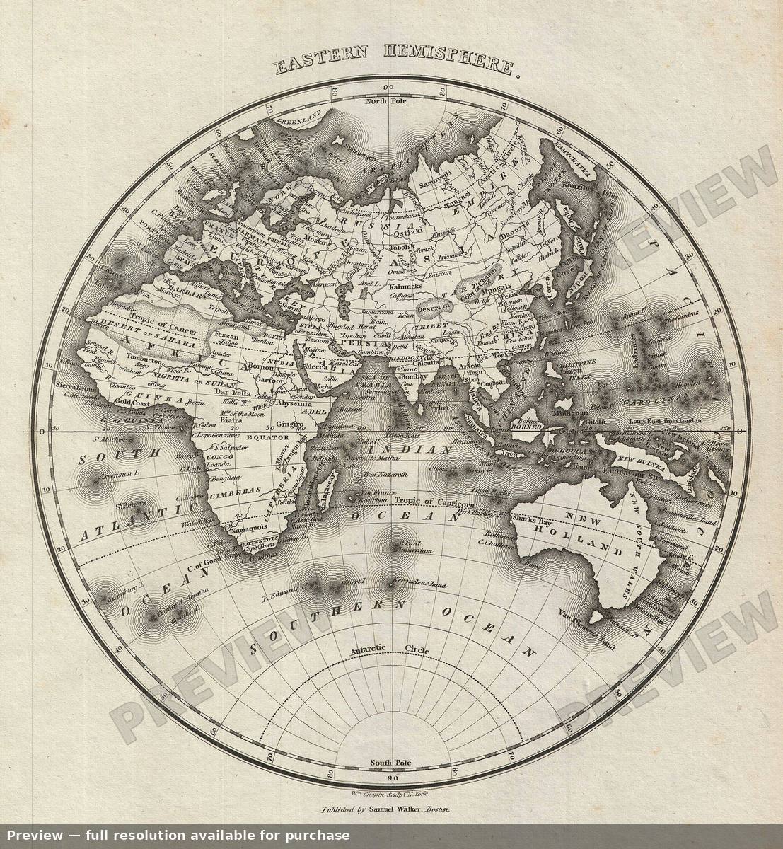 Antique map: Eastern Hemisphere, 1828, 1828