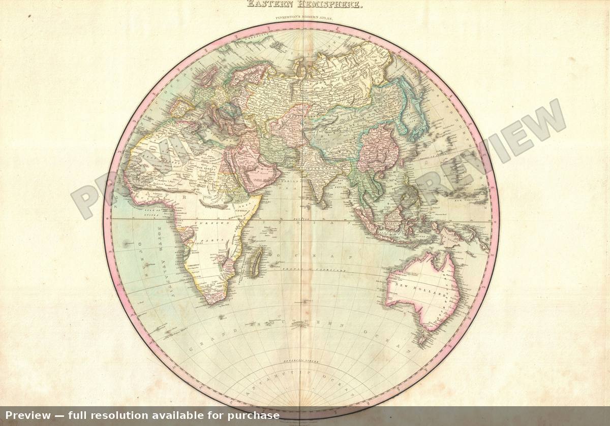 Antique map: Eastern Hemisphere 2, 1818