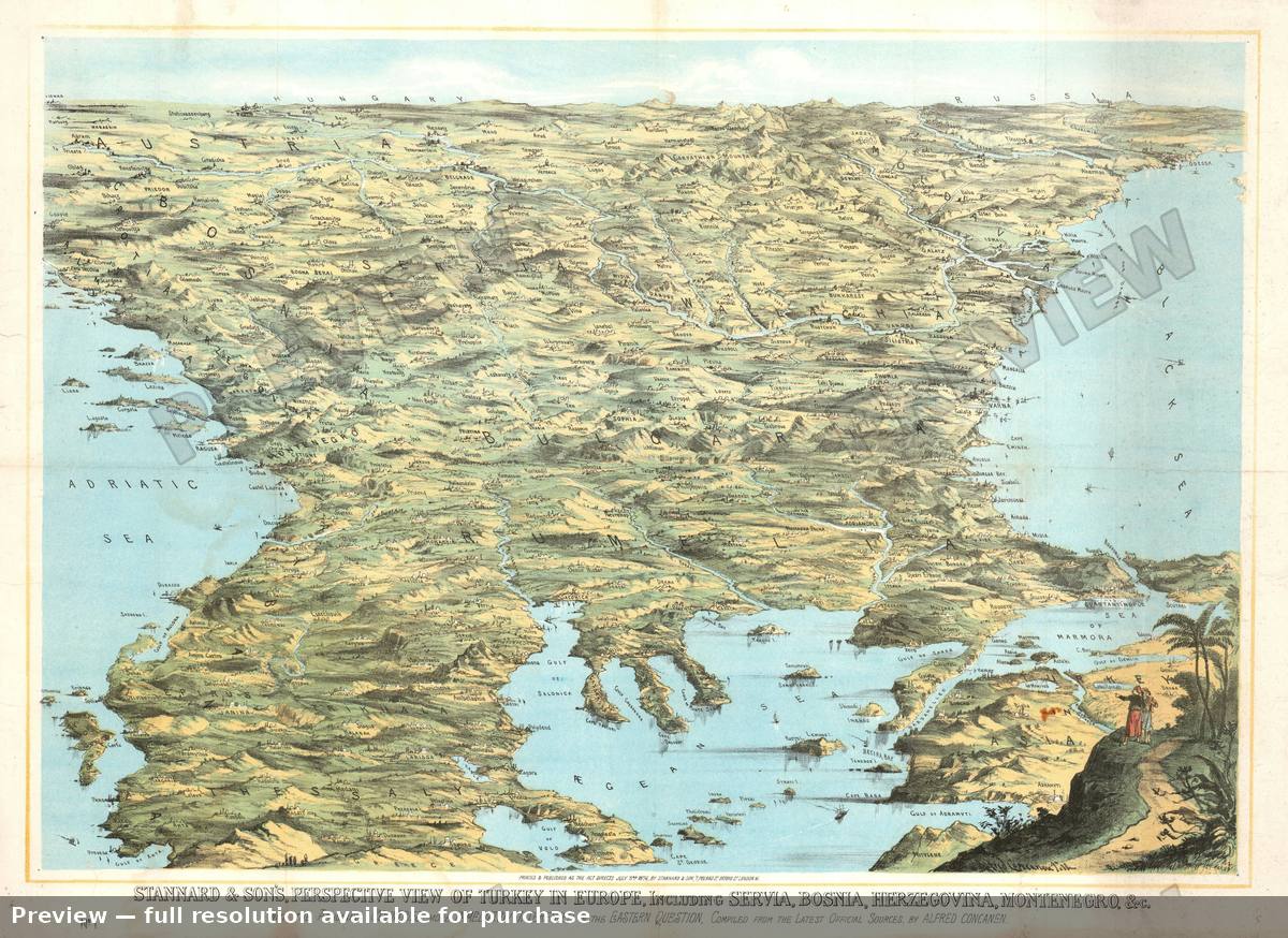 Antique map: Eastern Question, 1876, 1876