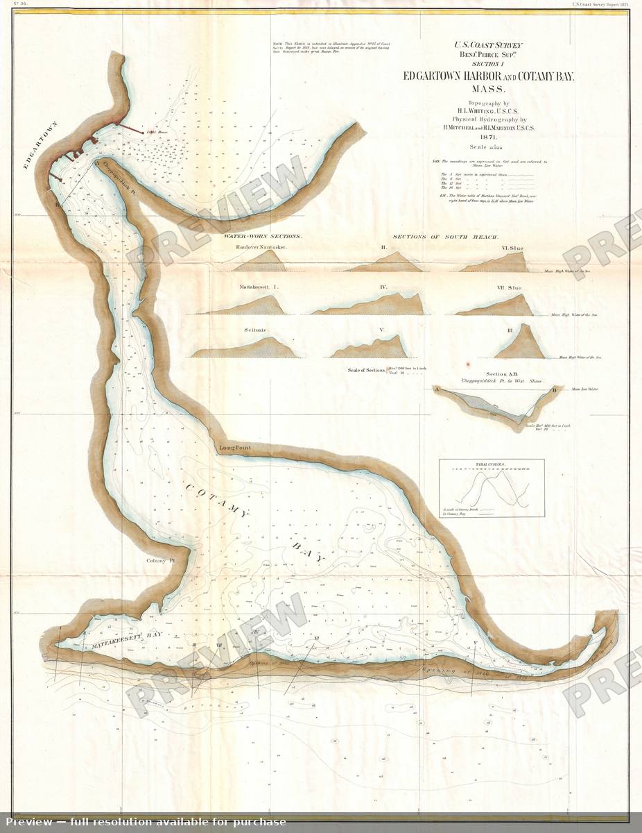 Antique map: Edgartown, 1871, 1871