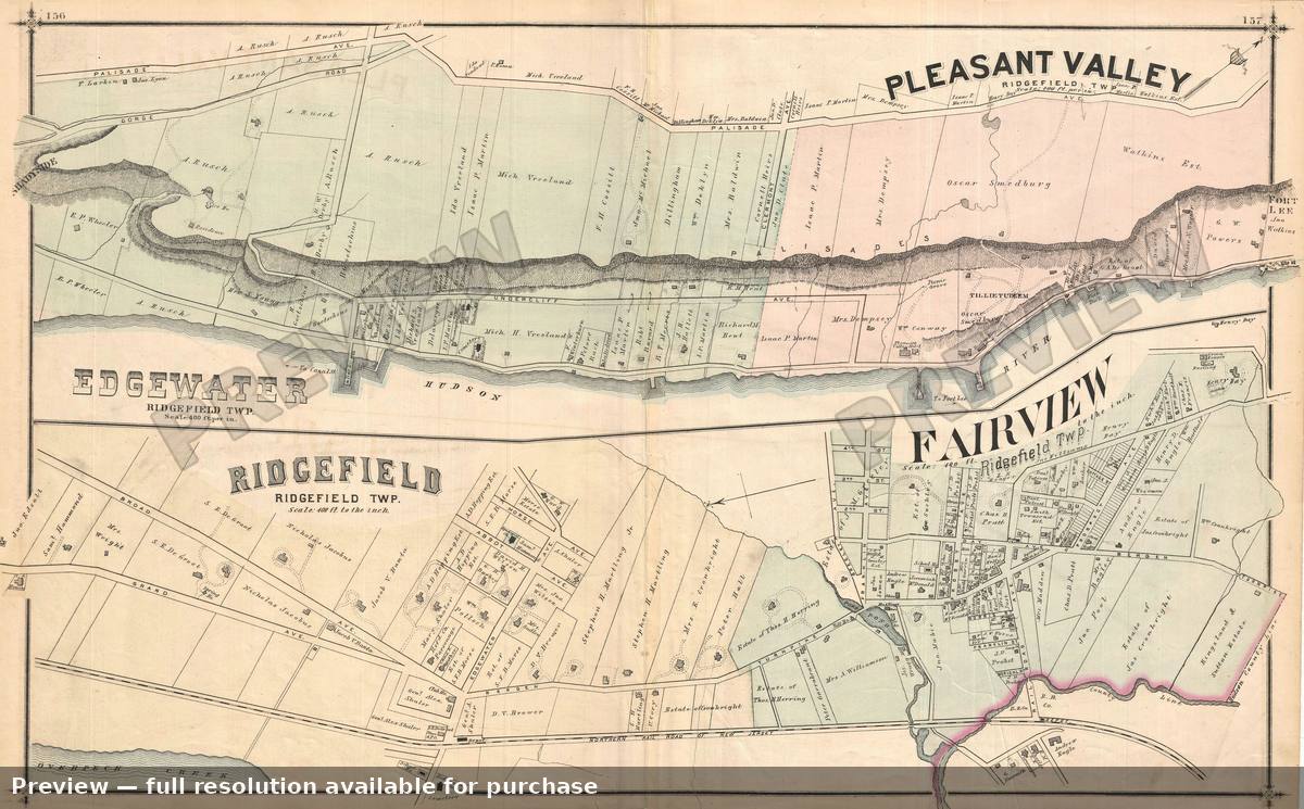 Antique map: Edgwater Etc, 1876, 1876