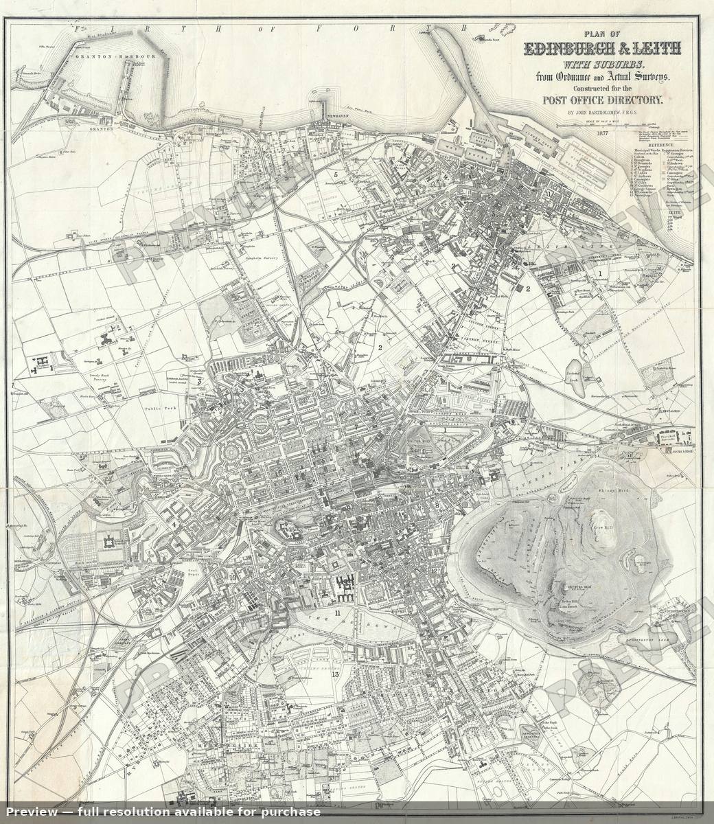 Antique map: Edinburgh Leith, 1877