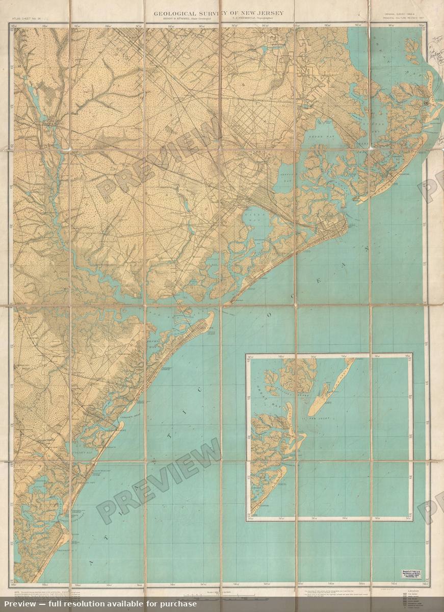 Antique map: Egg Harbor Atlantic City, 1907