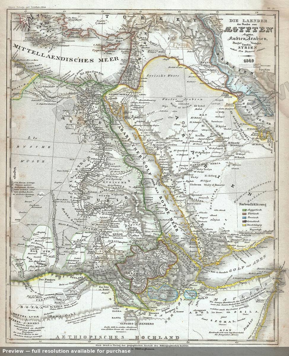 Antique map: Egyplen, 1849