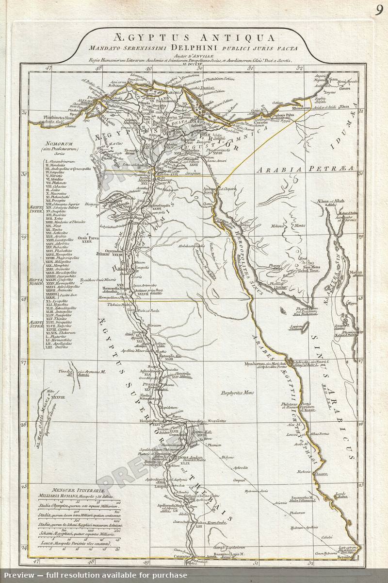 Antique map: Egypt, 1794