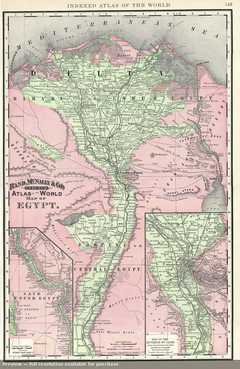 Antique map: Egypt, 1895