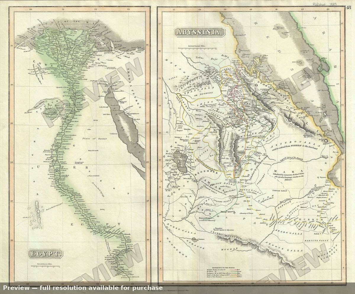 Antique map: Egypt Abyssinia, 1817, 1817