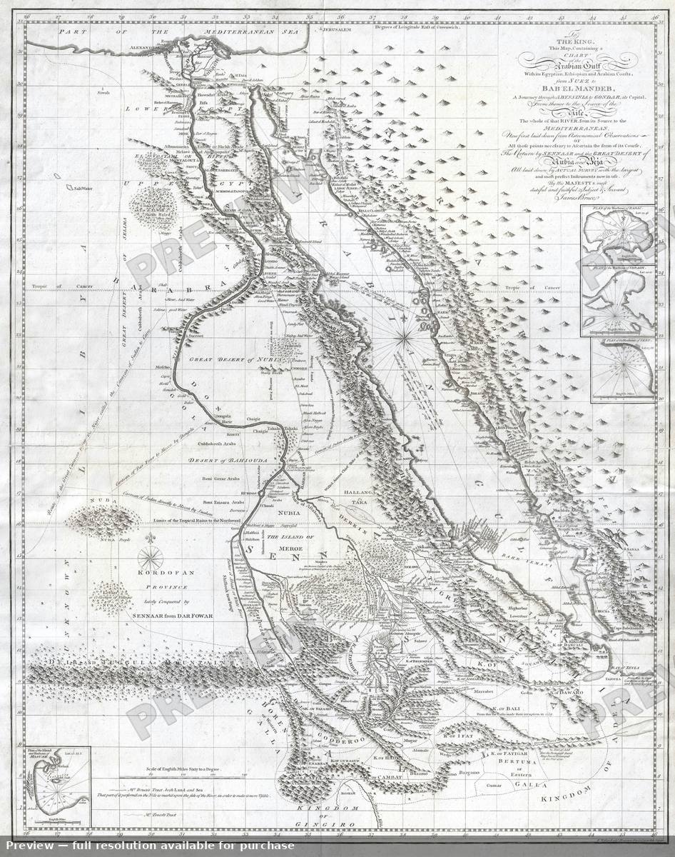 Antique map: Egypt Abyssinia Red Sea, 1790, 1790