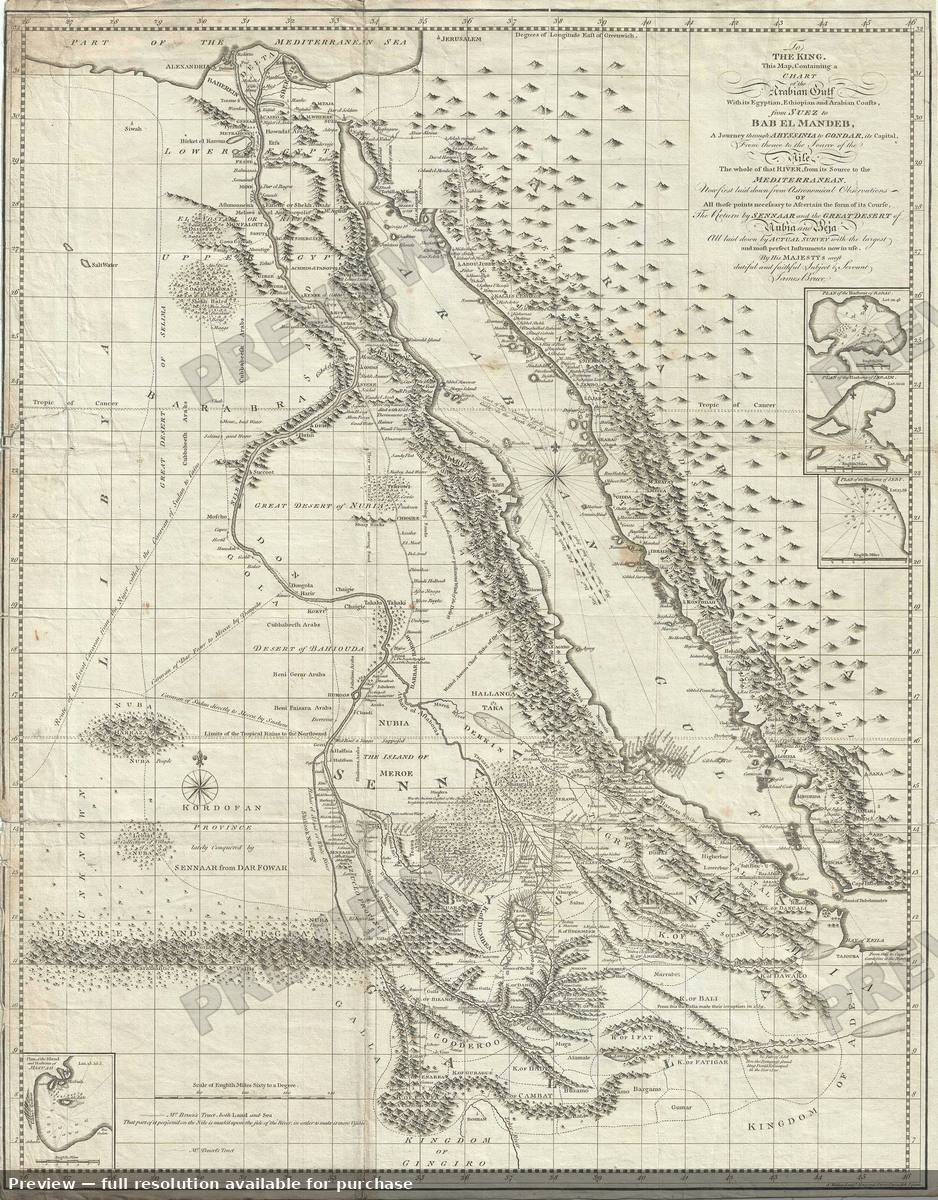 Antique map: Egypt Abyssinia Red Sea 2, 1790