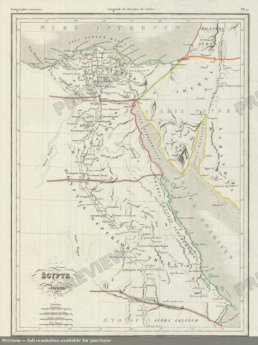 Antique map: Egypt Ancient, 1843