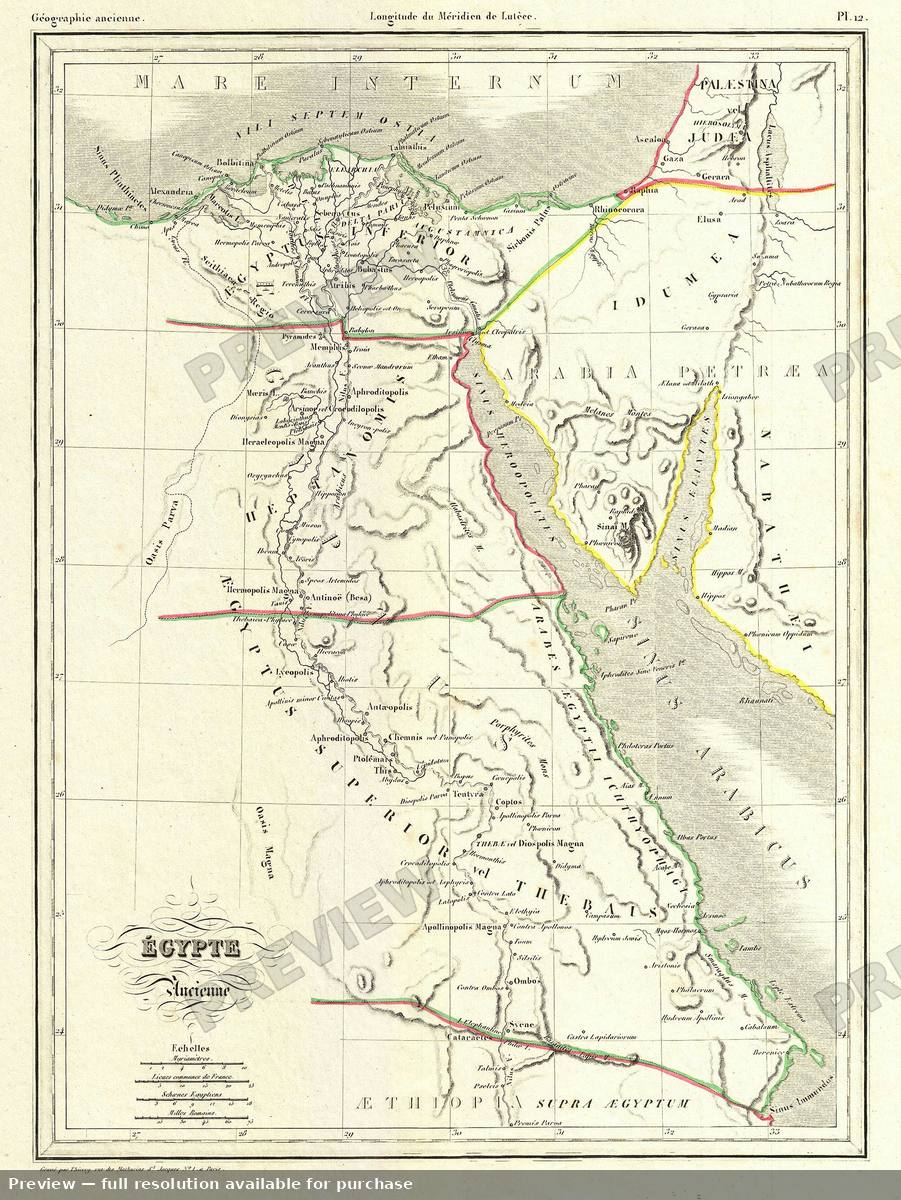 Antique map: Egypt Ancient, 1837, 1837