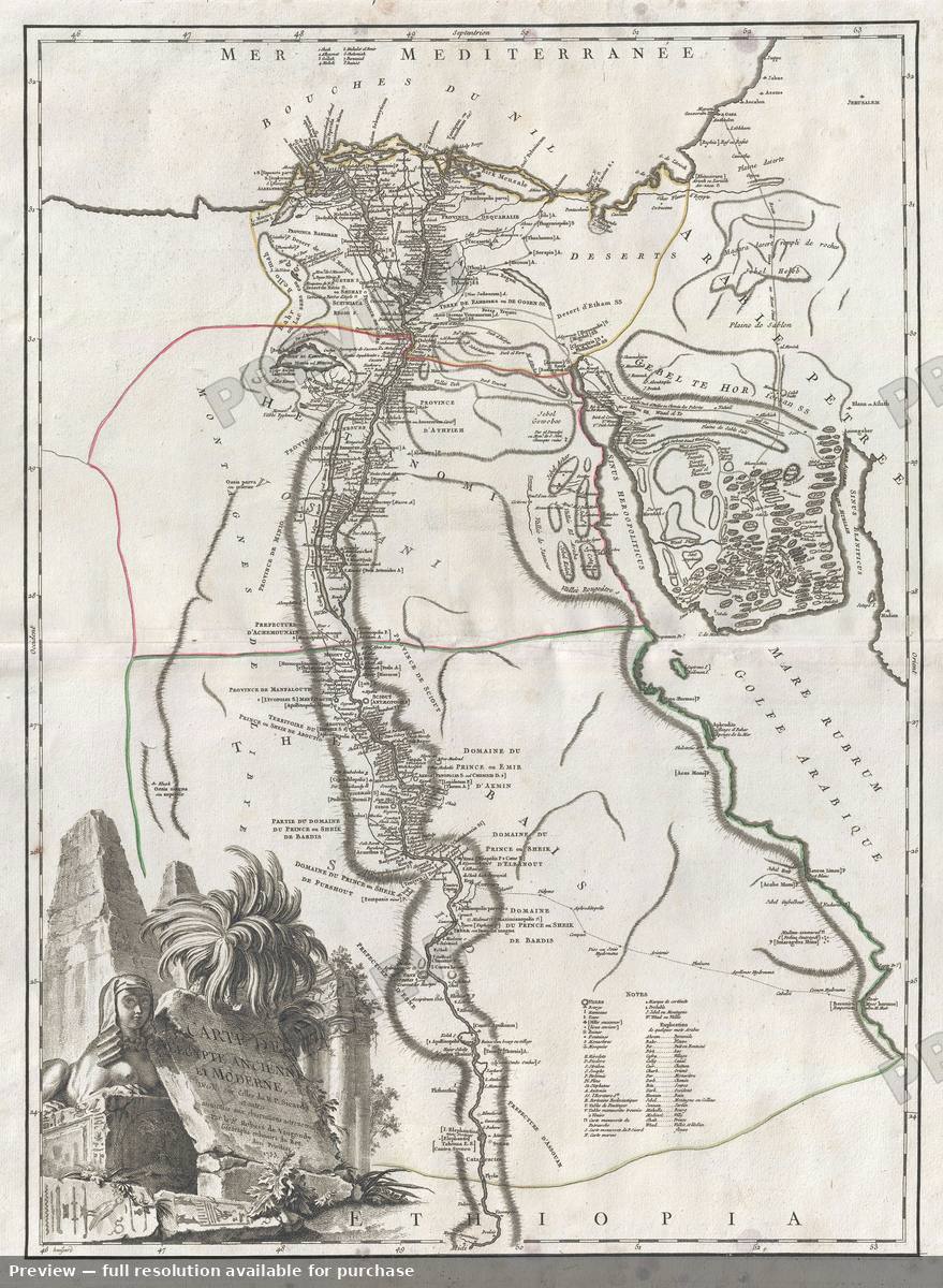 Antique map: Egypte, 1757, 1757
