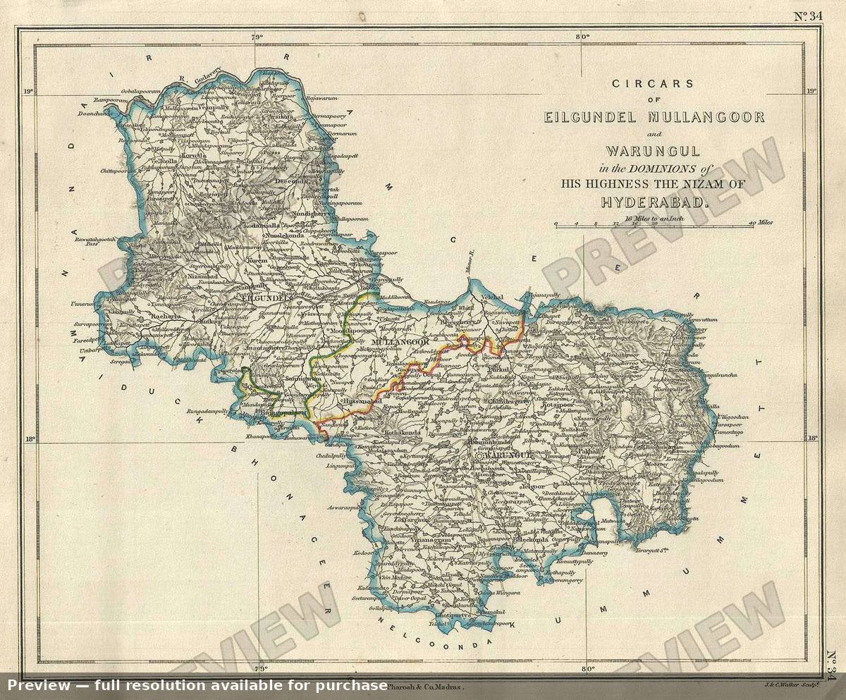 Antique map: Eilgundel Mullangoor, 1854