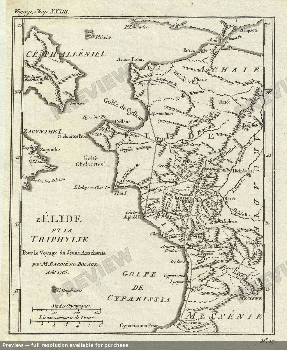 Antique map: Elis, 1791