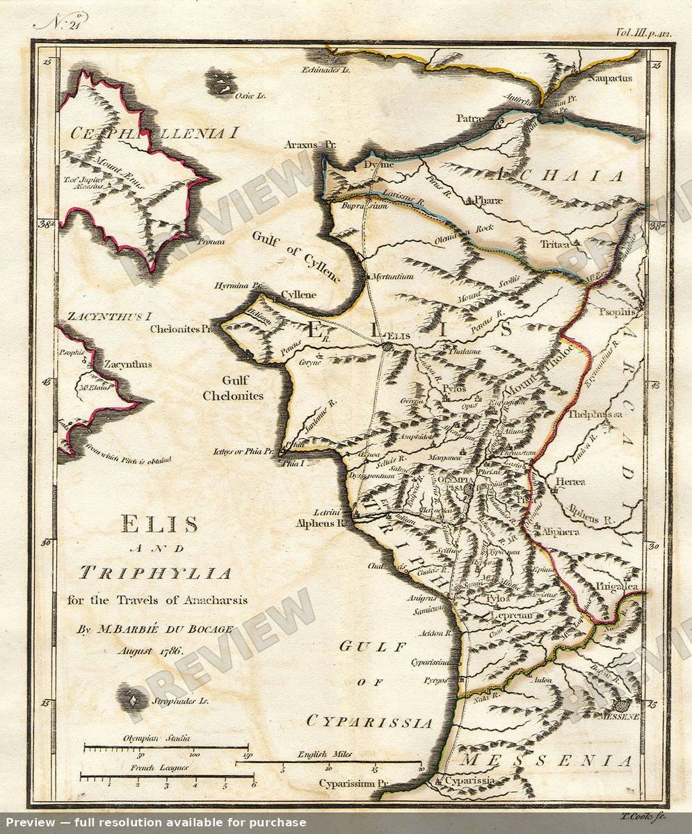 Antique map: Elis, 1793