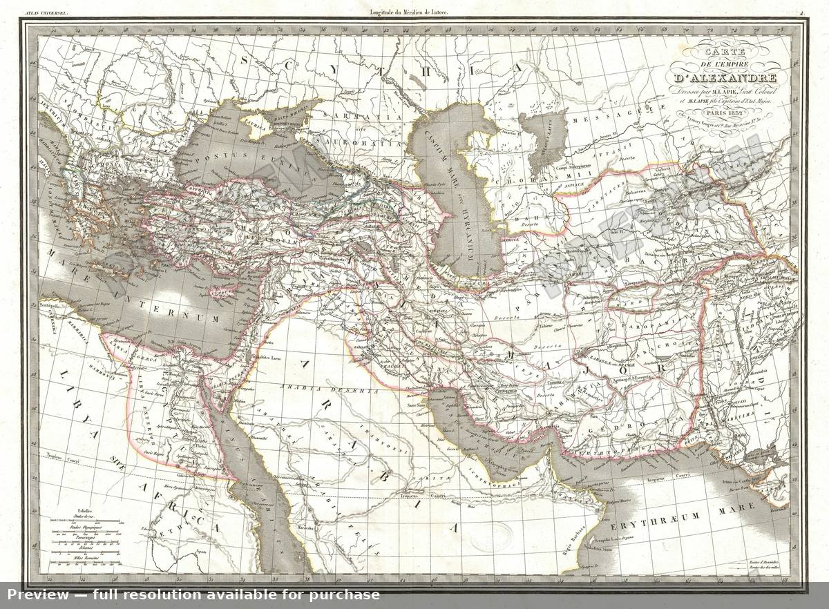 Antique map: Empire Alexandre, 1829, 1829