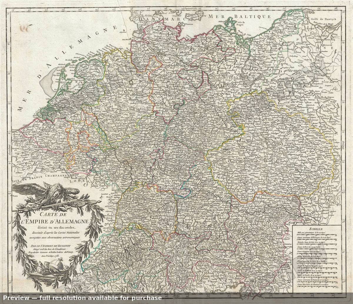 Antique map: Empire Allemagne, 1756