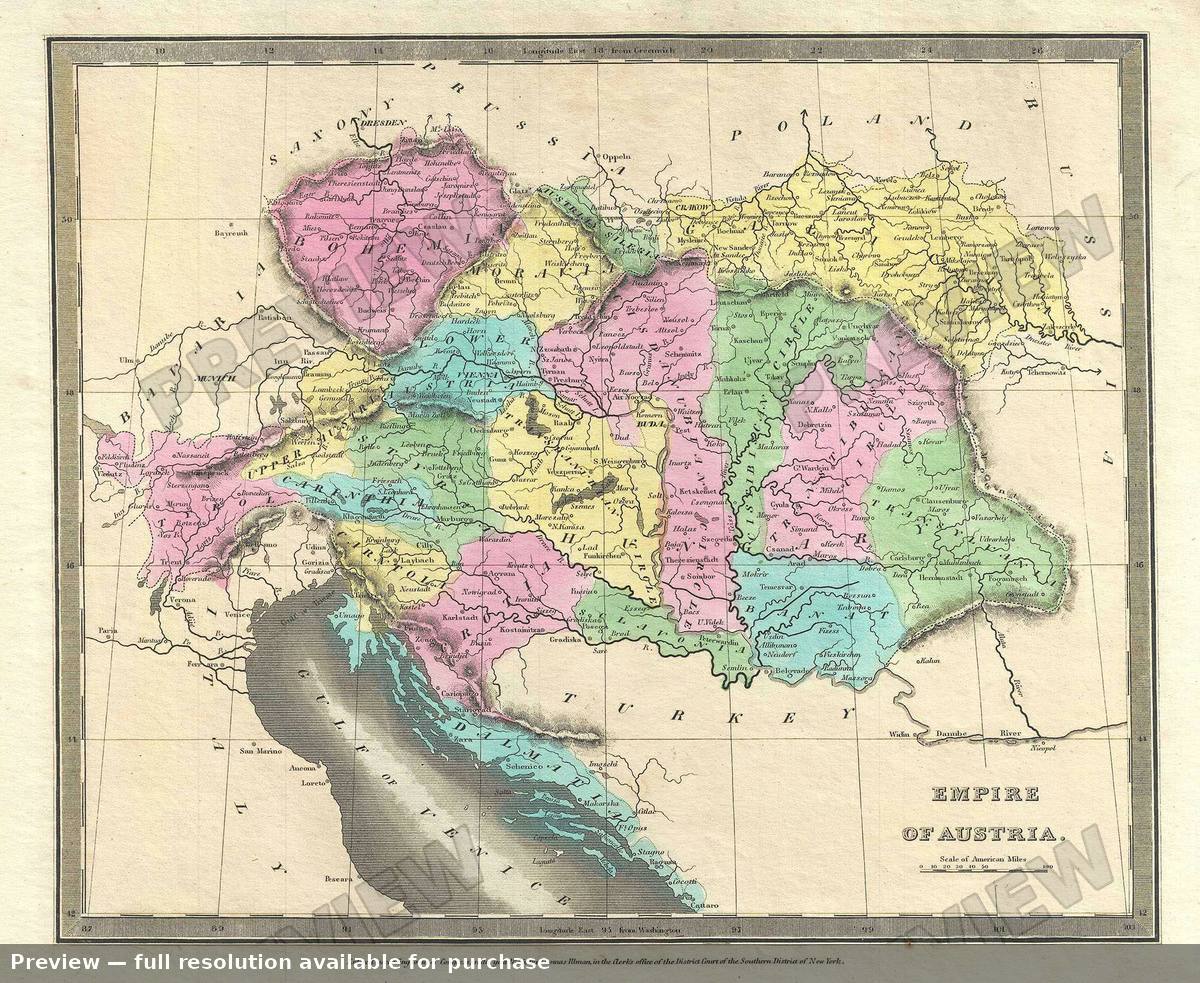 Antique map: Empire Austria, 1835