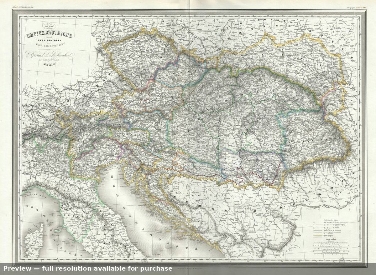 Antique map: Empire Autriche, 1860