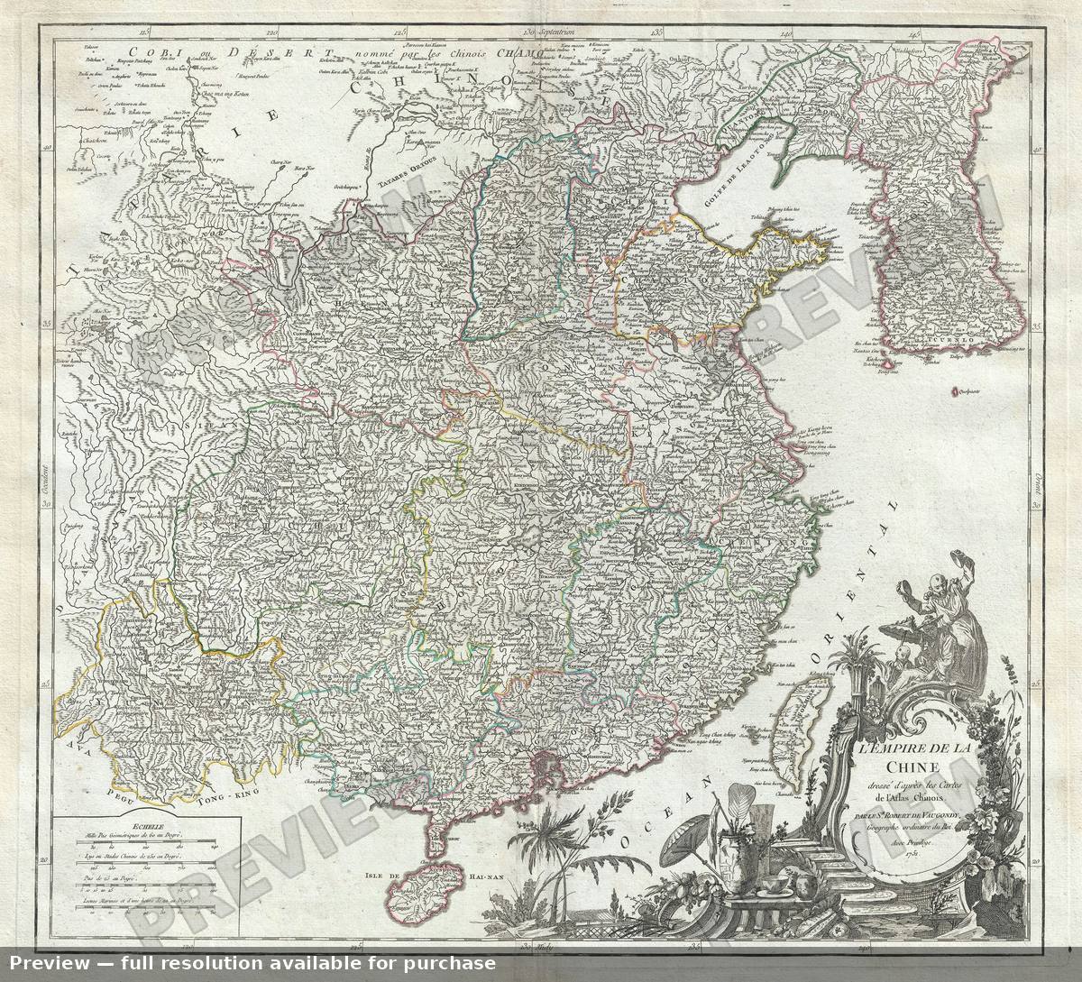 Antique map: Empire Chine, 1757