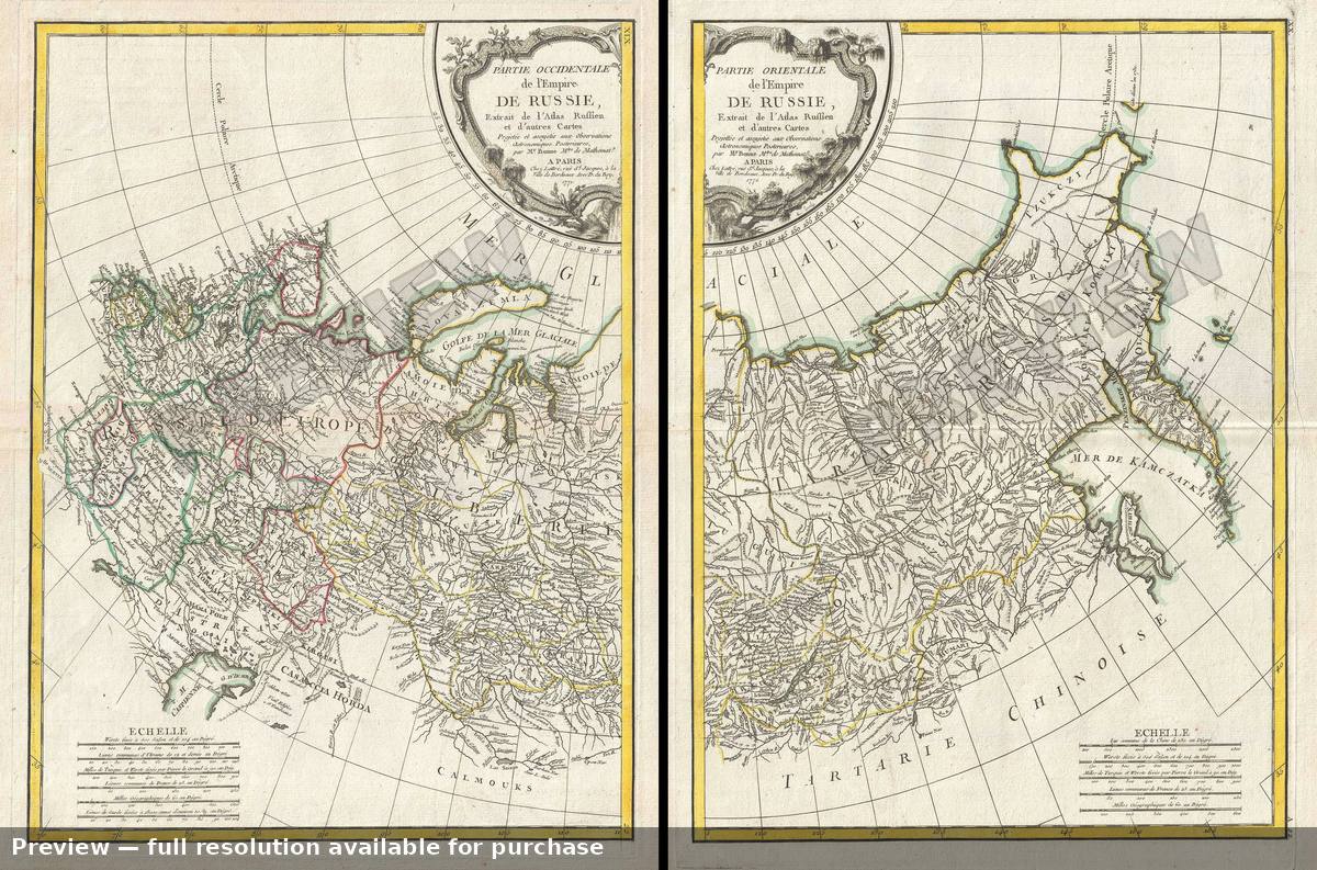 Antique map: Empire De Russie, 1771, 1771