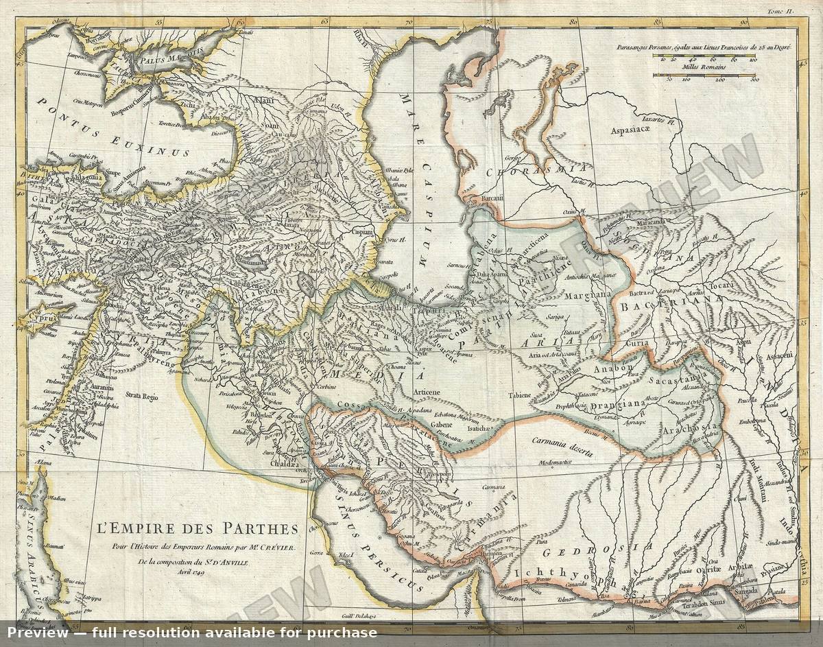 Antique map: Empire Des Parthes, 1749