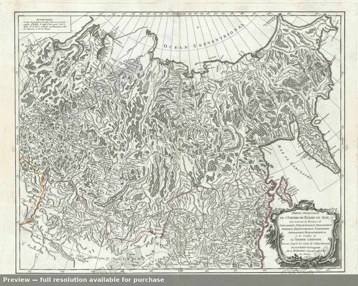 Antique map: Empire Russie Asie, 1757