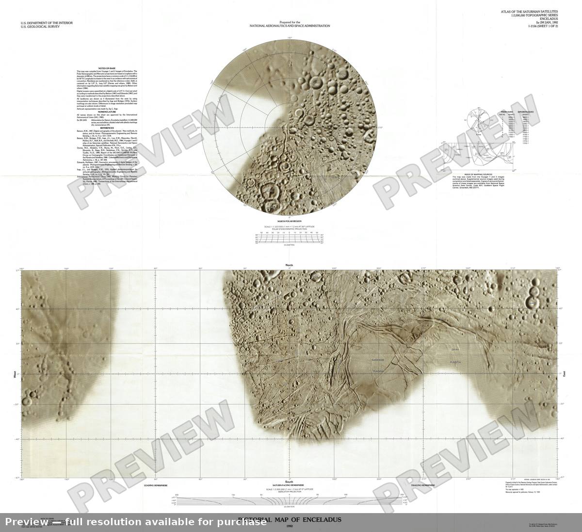 Antique map: Enceladus Pictorial, 1992