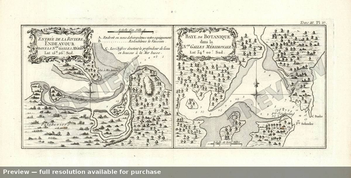 Antique map: Endeavour Botany, 1774, 1774